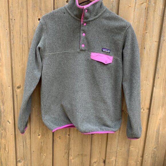 Patagonia Synchilla Snap T Fleece Pullover Gray/Pink Small - Picture 5 of 5